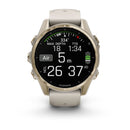 Garmin fēnix® 8 – 43 mm | AMOLED - Sapphire, Soft Gold with Fog Silicone Band  