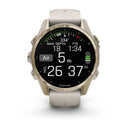 Garmin fēnix® 8 – 43 mm | AMOLED - Sapphire, Soft Gold with Fog Silicone Band  