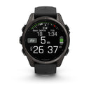 Garmin fēnix® 8 – 43 mm | AMOLED - Sapphire, Carbon, Titanium with Black Silicone Band  