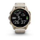 Garmin fēnix® 8 – 43 mm | AMOLED - Sapphire, Soft Gold with Limestone Leather Band  
