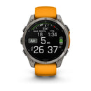 Garmin fēnix® 8 – 47 mm | AMOLED - Sapphire, Titanium with Spark Orange Band  