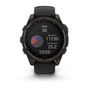 Garmin fēnix® 8 – 47 mm | Solar - Sapphire, Carbon Titanium with Black Silicone Band  