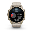 Garmin fēnix® 8 – 43 mm | AMOLED - Sapphire, Soft Gold with Limestone Leather Band  