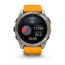 Garmin fēnix® 8 – 51 mm | AMOLED - Sapphire, Titanium with Spark Orange Band  