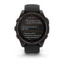 Garmin fēnix® 8 – 47 mm | Solar - Sapphire, Carbon Titanium with Black Silicone Band  