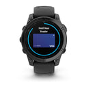Garmin fēnix® E – 47 mm | AMOLED - Slate Grey Steel with Black Silicone Band  