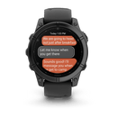 Garmin fēnix® E – 47 mm | AMOLED - Slate Grey Steel with Black Silicone Band  