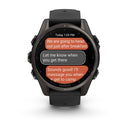 Garmin fēnix® 8 – 43 mm | AMOLED - Sapphire, Carbon, Titanium with Black Silicone Band  