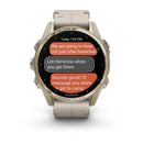 Garmin fēnix® 8 – 43 mm | AMOLED - Sapphire, Soft Gold with Limestone Leather Band  