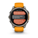 Garmin fēnix® 8 – 47 mm | AMOLED - Sapphire, Titanium with Spark Orange Band  