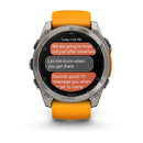Garmin fēnix® 8 – 51 mm | AMOLED - Sapphire, Titanium with Spark Orange Band  