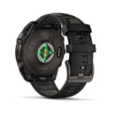 Garmin fēnix® 8 – 47 mm | Solar - Sapphire, Carbon Titanium with Black Silicone Band  