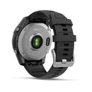 Garmin fēnix® E – 47 mm | AMOLED - Stainless Steel with Black Silicone Band  