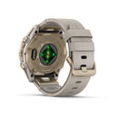 Garmin fēnix® 8 – 43 mm | AMOLED - Sapphire, Soft Gold with Limestone Leather Band  