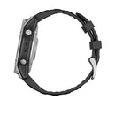 Garmin fēnix® E – 47 mm | AMOLED - Stainless Steel with Black Silicone Band  