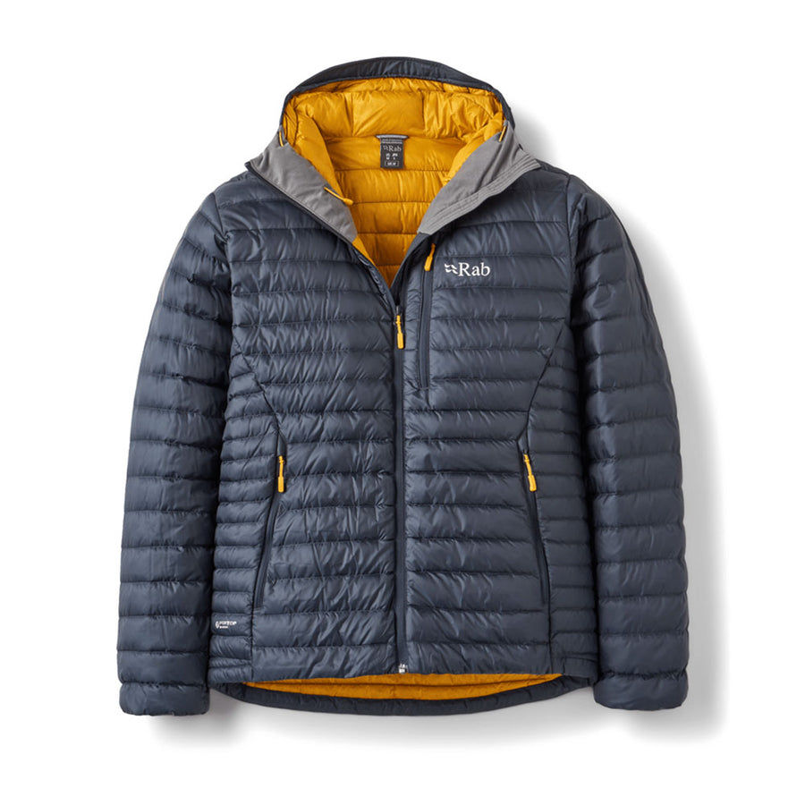 Rab Men's Microlight Alpine Down Jacket front flat lay, Beluga
