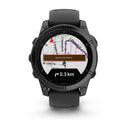 Garmin fēnix® E – 47 mm | AMOLED - Slate Grey Steel with Black Silicone Band  