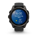 Garmin fēnix® 8 – 43 mm | AMOLED - Sapphire, Carbon, Titanium with Black Silicone Band  