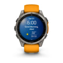 Garmin fēnix® 8 – 47 mm | AMOLED - Sapphire, Titanium with Spark Orange Band  