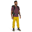 Osprey Talon 22 Backpack worn, full length front, Green Canopy/Pine Leaf