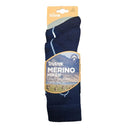 Navy blue hiking socks with Trukfit packaging on a white background
