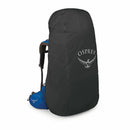 Osprey Ultralight Raincover on backpack, front view, Black