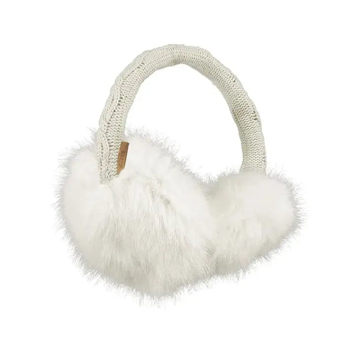 BARTS Faux Fur Earmuffs in heather brown. Plush faux fur, stylish knit headband, and adjustable fit. Ideal for winter fashion.