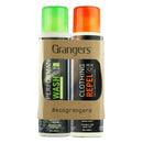 Grangers Performance Wash & Clothing Repel Twinpack with recycled card packaging on a white background 