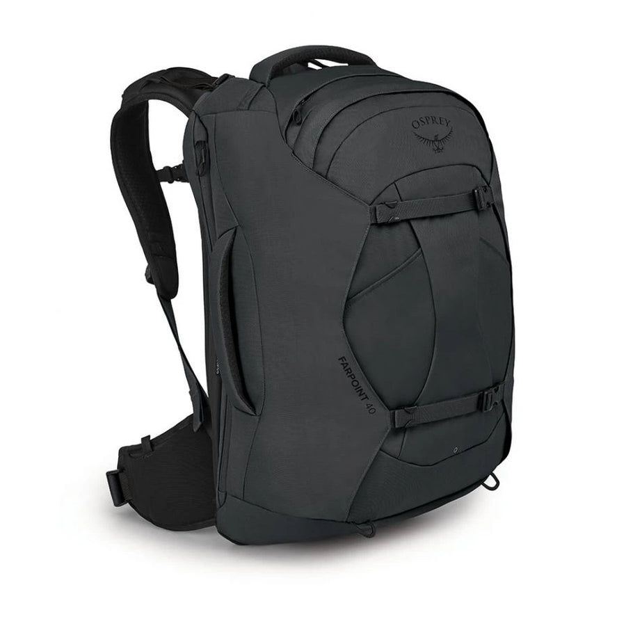 Osprey Farpoint 40 Travel Pack side profile, Tunnel Vision Grey