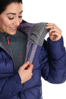 Rab Women's Neutrino Pro Down Jacket inner pocket detail, Patriot Blue