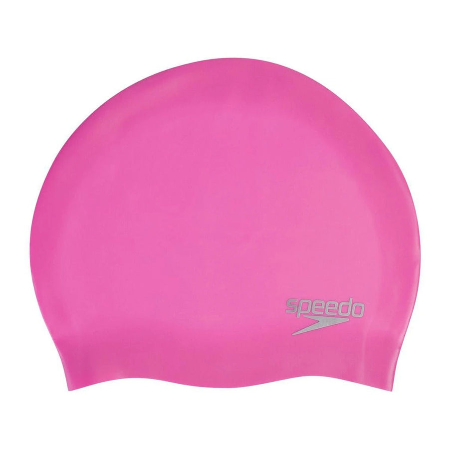 Speedo Plain Moulded Silicone Swim Cap - Pink - Great Outdoors Ireland