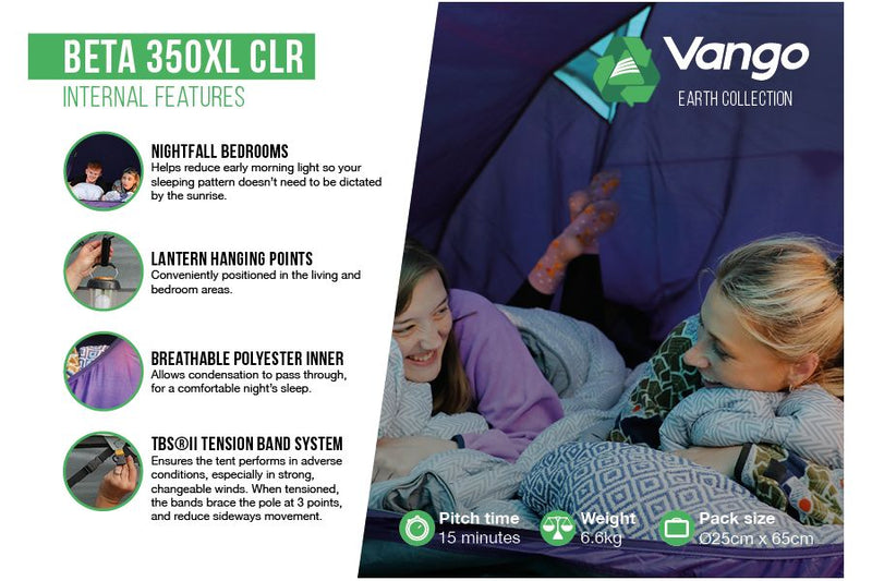 Vango Beta 350XL CLR - Blue - Great Outdoors Ireland