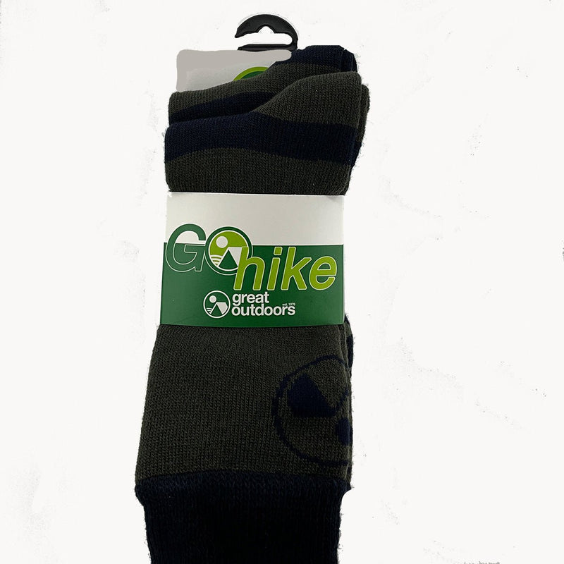 Great Outdoors Ireland Merino GoHike Sock 2-Pack - Green/Navy - Great Outdoors Ireland