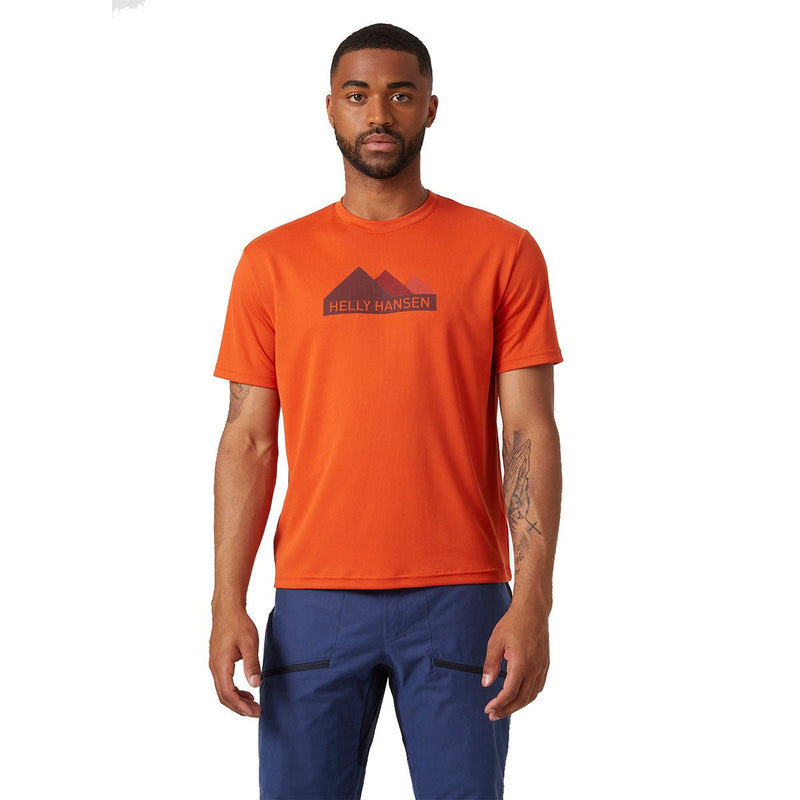Helly Hansen Technical Graphic T-Shirt - Orange - Great Outdoors Ireland