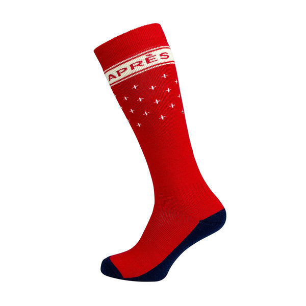 Manbi Performance Pattern Sock - Aprés Ski Red - Great Outdoors Ireland