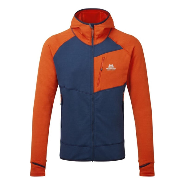 Mountain Equipment Eclipse Hooded Fleece Jacket - Medieval Blue/cardinal Orange - Great Outdoors Ireland