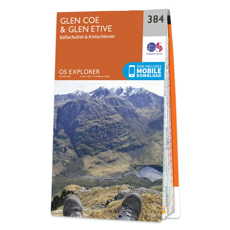 Ordnance Survey U.K. Explorer 384 - Glen Coe & Glen Etive 1:25,000 - Great Outdoors Ireland