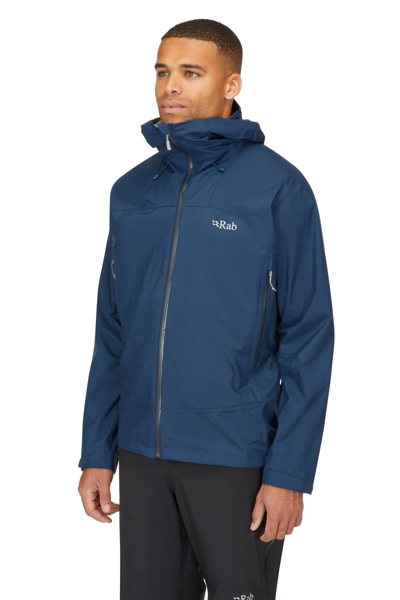 Rab Downpour Plus 2.0 Waterproof Jacket - Tempest Blue - Great Outdoors Ireland