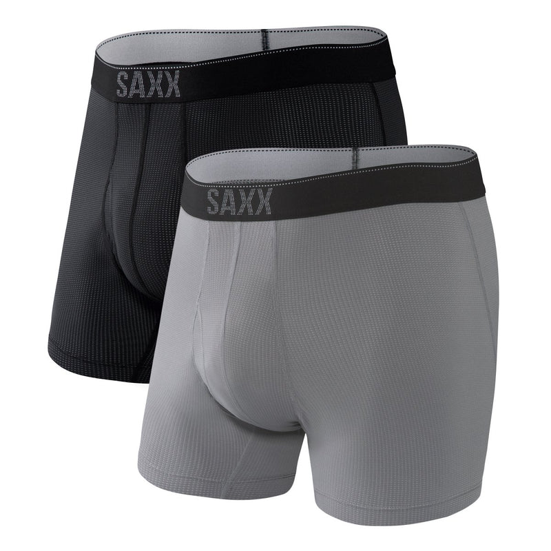 Saxx Quest Boxer Brief 2 Pack - Black/dark Charcoal Ii - Great Outdoors Ireland