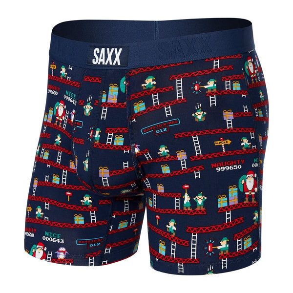 Saxx Vibe Boxer Brief - Santas Workshop Navy - Great Outdoors Ireland