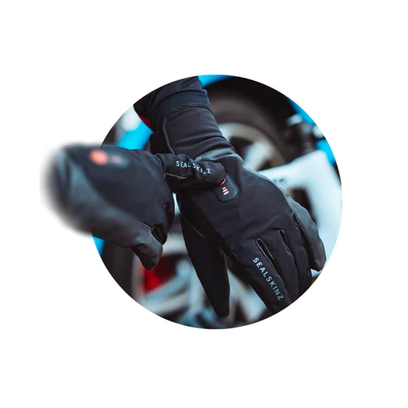 SealSkinz Upwell Waterproof Heated Cycle Glove - Black - Great Outdoors Ireland