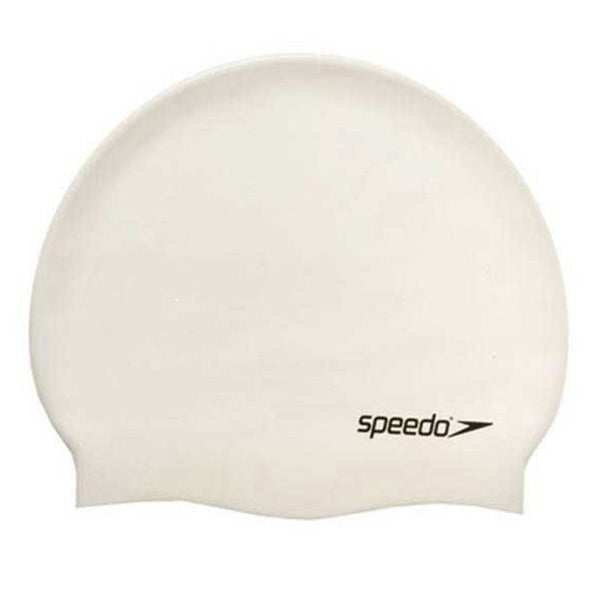 Speedo Plain Moulded Silicone Swim Cap - White - Great Outdoors Ireland