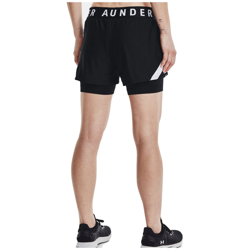 Under Armour Play Up 2-in-1 Shorts - Black/White - Great Outdoors Ireland