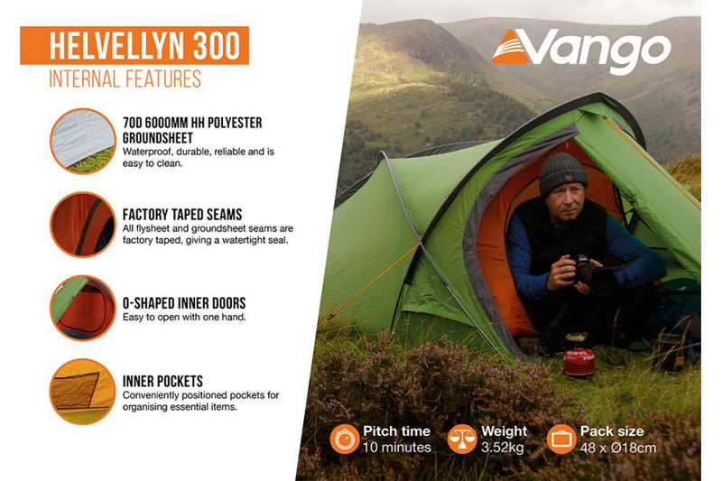 Vango Helvellyn 300 Pamir Green - Great Outdoors Ireland