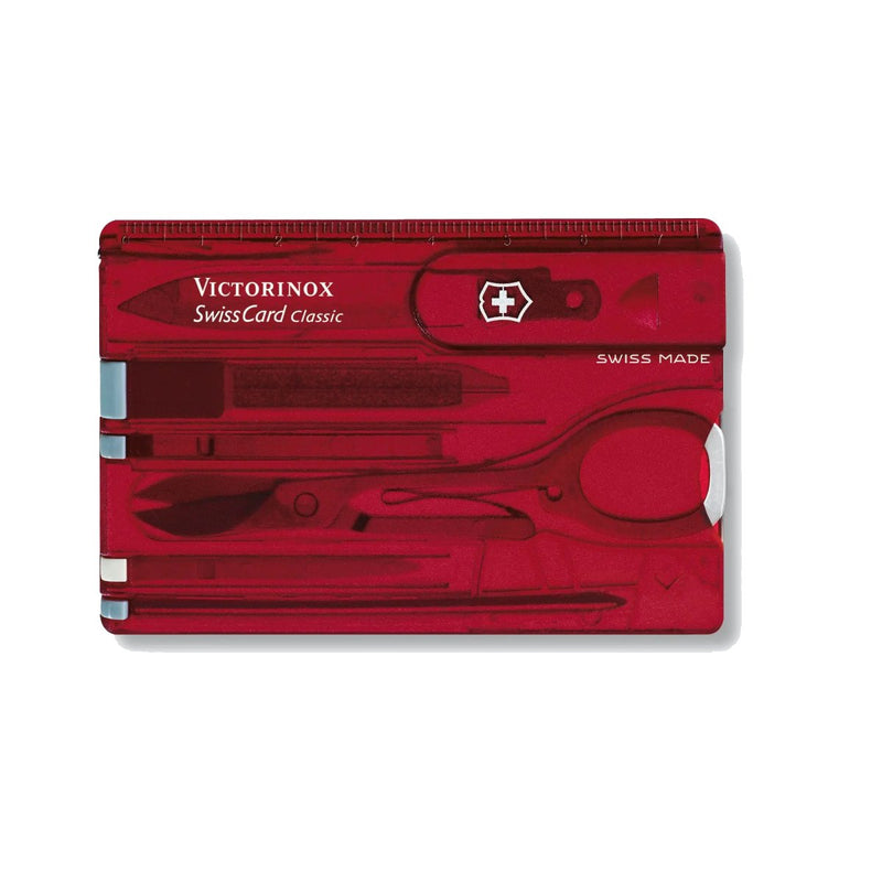 Victorinox SwissCard Pocket Tool - Translucent Red - Great Outdoors Ireland